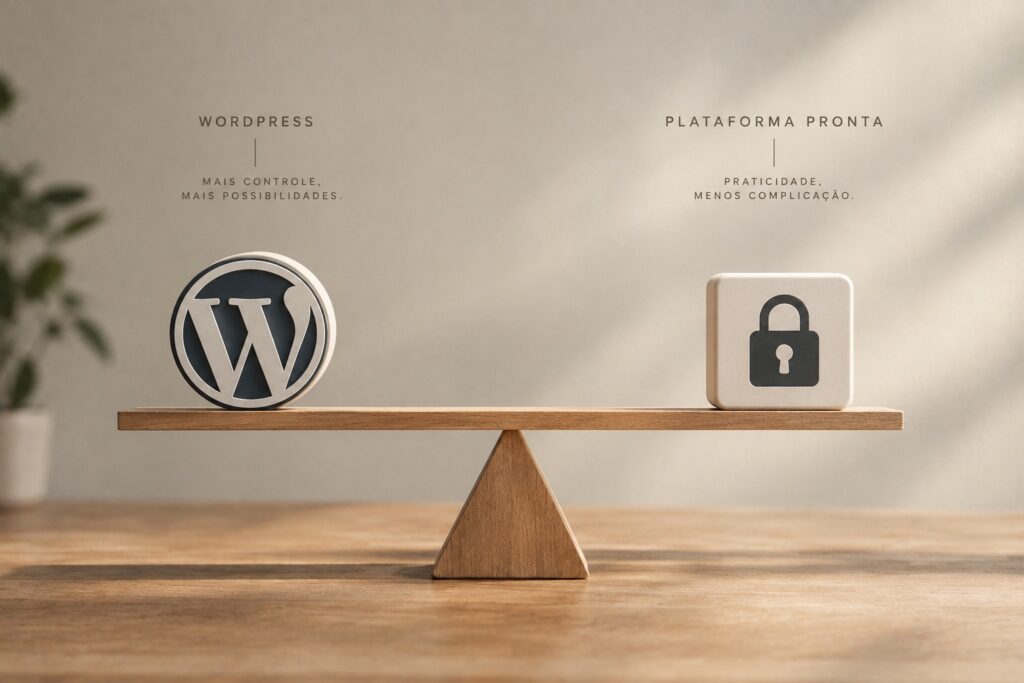Comparação entre WordPress e plataforma pronta para negócio digital